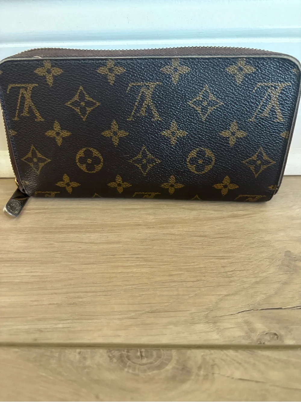 Louis Vuitton Monogram Canvas Zip Around Wallet in Brown